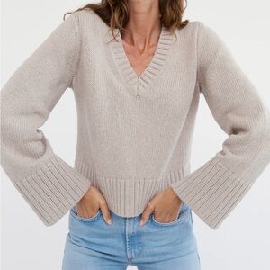 NWT State of Cotton NY “The Easton Cotton Sweater” in Beige
